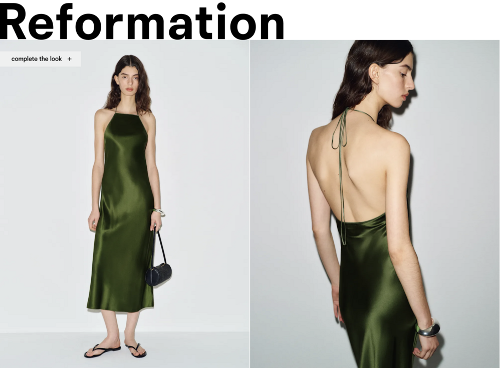 Reformation Maripaz Silk Dress Green - Size S